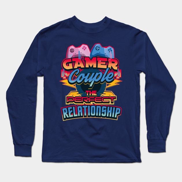 Gamer Couple The Perfect Relationship V-Day Long Sleeve T-Shirt by creative